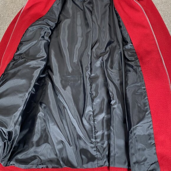 Mario De Pinto Wool Blend Coat Full Zip Women's Medium Red NWT USA - Picture 5 of 15